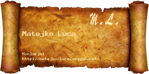 Matejko Luca névjegykártya